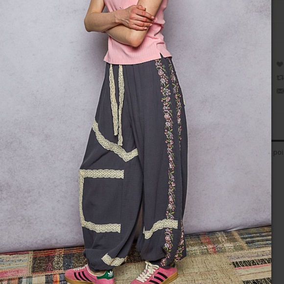 POL “ Braintree 4” POL Double Gauze Joggers with Embroidery Detail SR22 - Picture 6 of 7